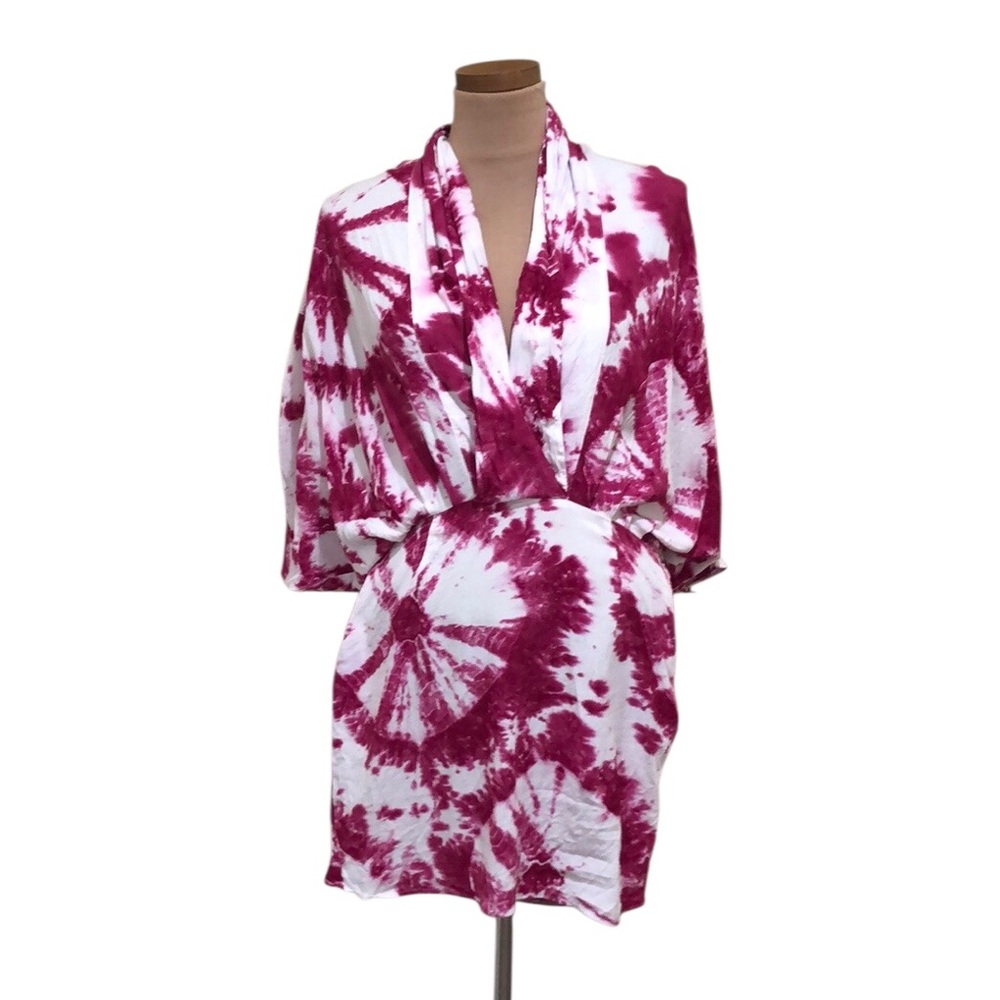 S/W/F Mini Dress Size Medium White Pink Tie Dye